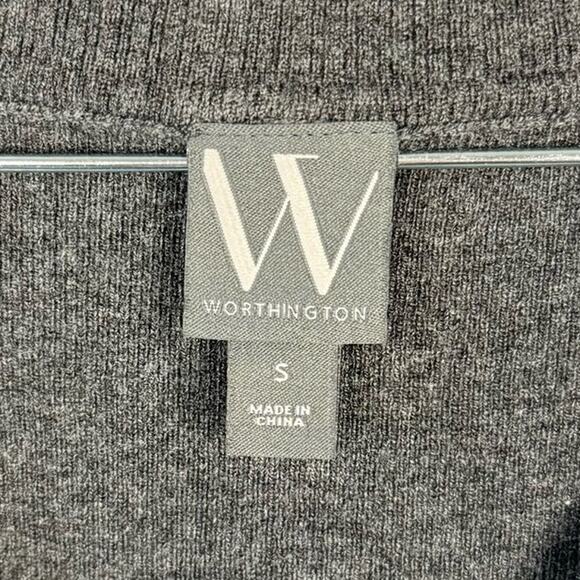 Nwt Worthington Gray Sleeveless Knit Oversized Slit V Neck Sweater Top Sz Small - Picture 7 of 11